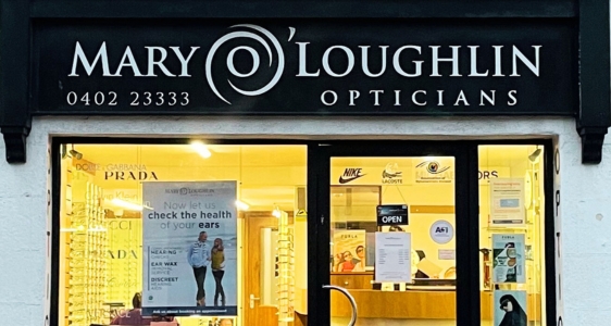 Mary O'Loughlin Opticians store front in Arklow, Wicklow