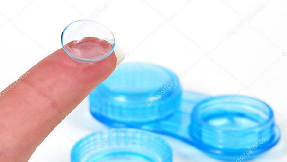 Contact lens ready to be applied on the eye