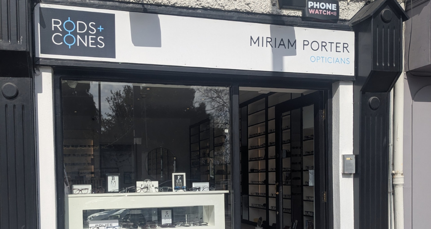 Rods & Cones Opticians store front in Celbridge, Kildare
